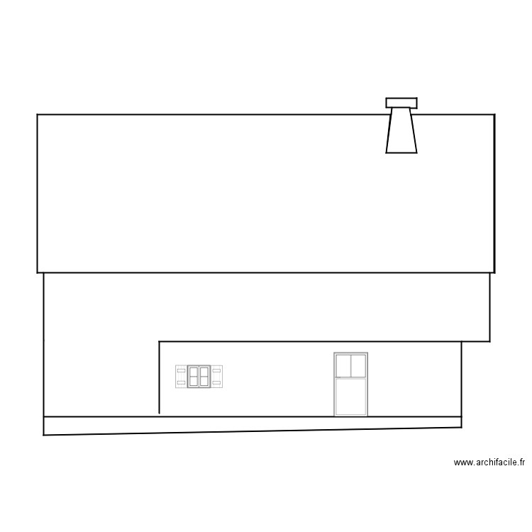 Façade Ouest Actuelle. Plan de 0 pièce et 0 m2