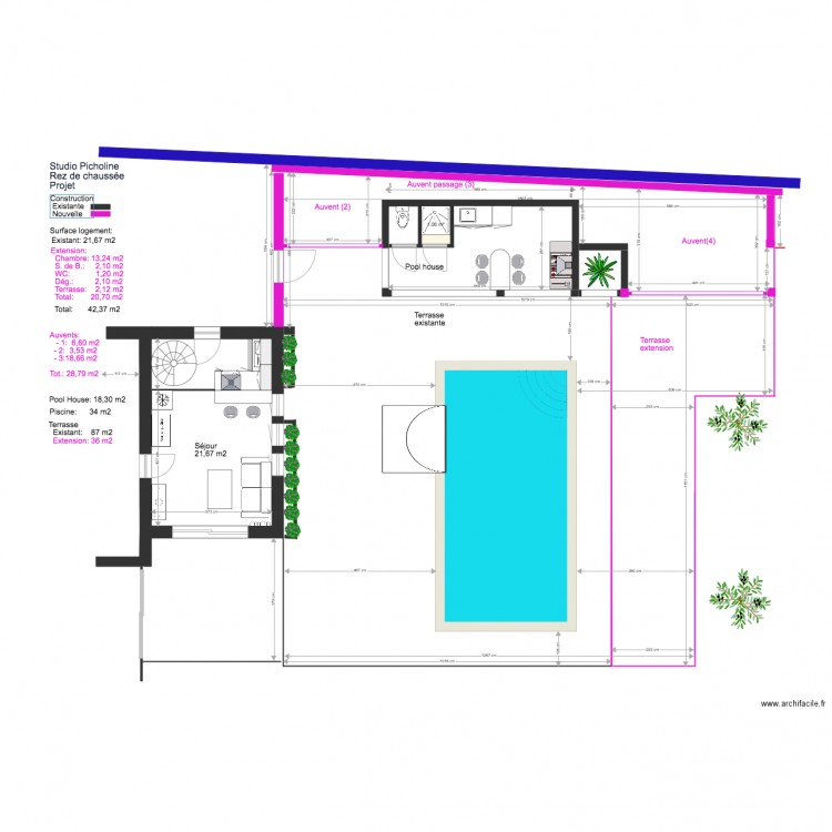 Studio Picholine Projet 4 Rez de chaussée PC 5. Plan de 0 pièce et 0 m2