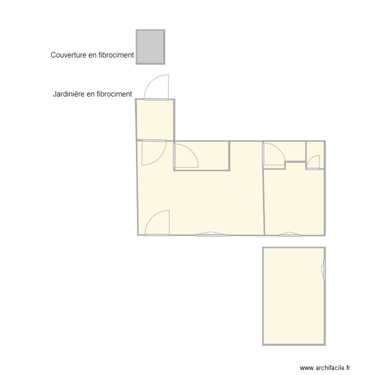 Croquis LEBLANC Amiante. Plan de 8 pièces et 28 m2