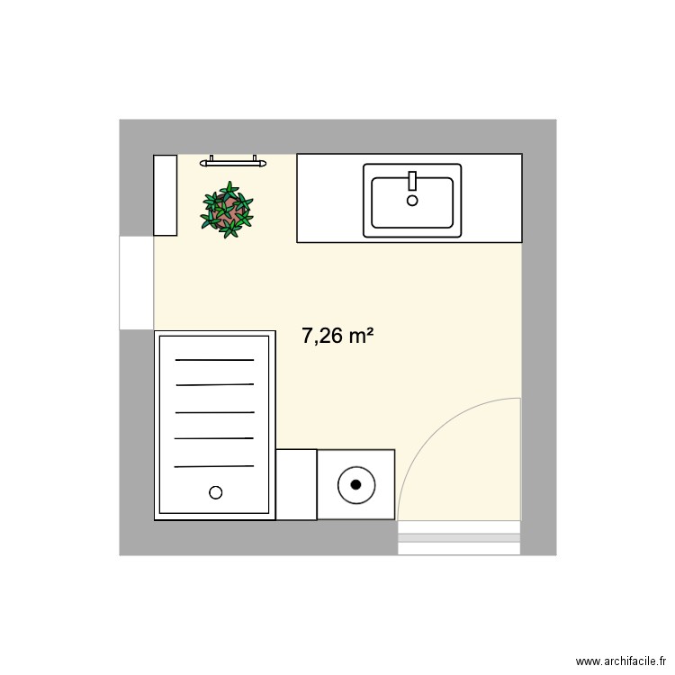 salle de bain V2. Plan de 0 pièce et 0 m2