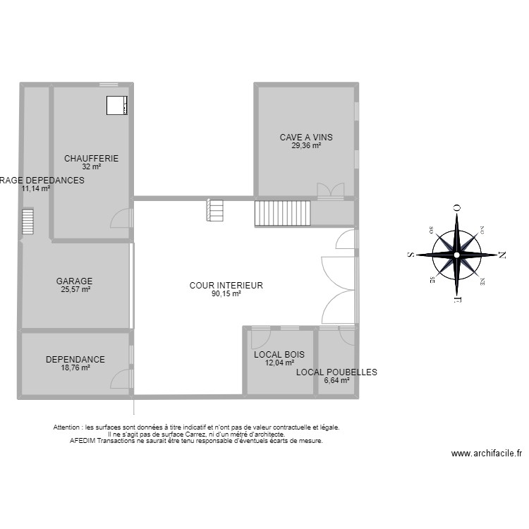 BI 10314 CAVE. Plan de 9 pièces et 232 m2