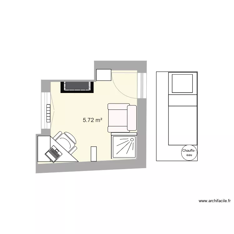 Chambre de bonne 6. Plan de 