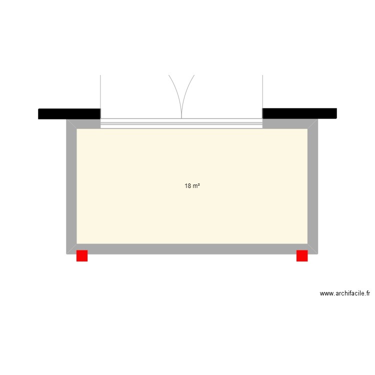 Richard Boote- New measure. Pergola to be fixed to the wall. Plan de 1 pièce et 18 m2