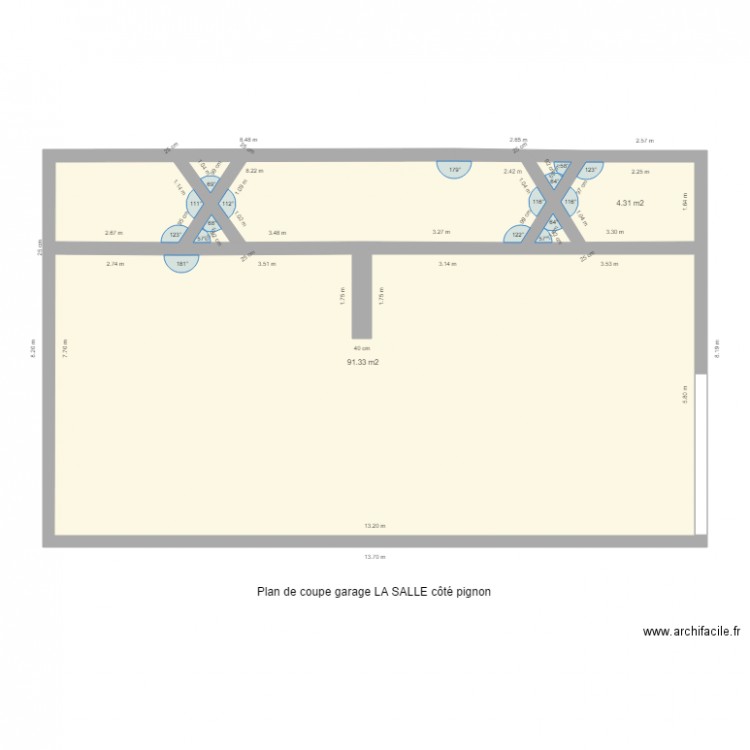 Plan de coup garage LA SALLE. Plan de 0 pièce et 0 m2