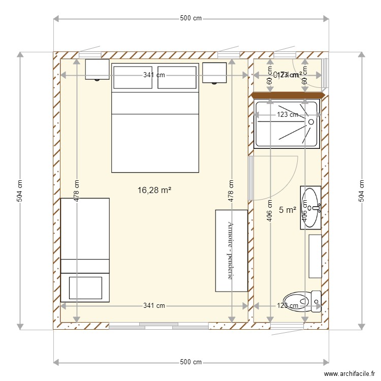 cabana simple. Plan de 0 pièce et 0 m2