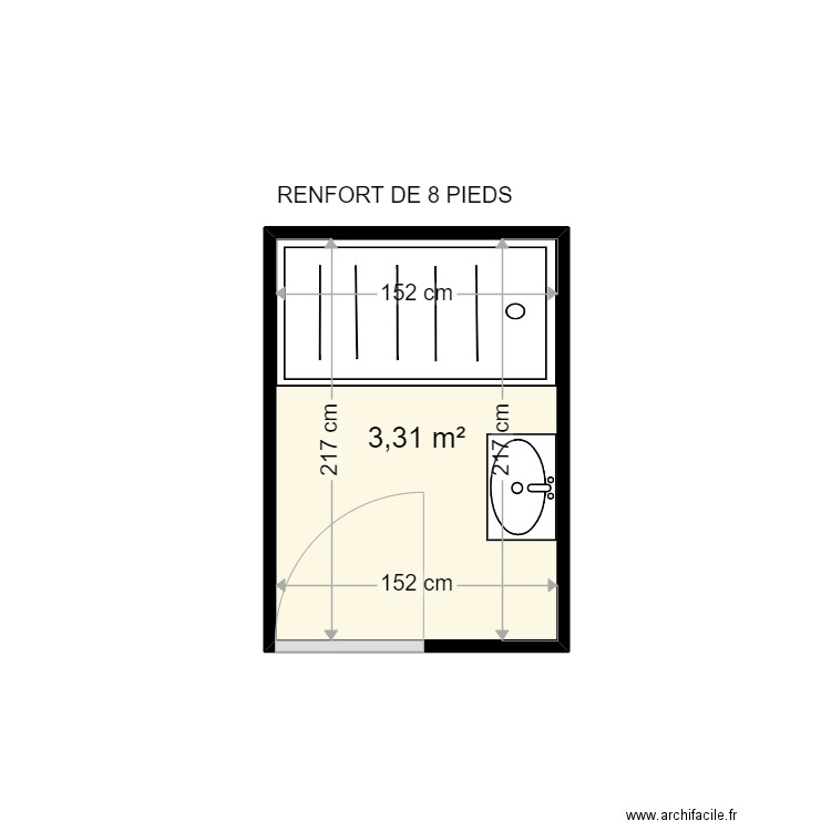 LECOEUVRE EVELYNE . Plan de 1 pièce et 3 m2