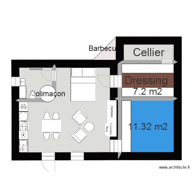 Dressing Piscine Cellier. Plan de 0 pièce et 0 m2