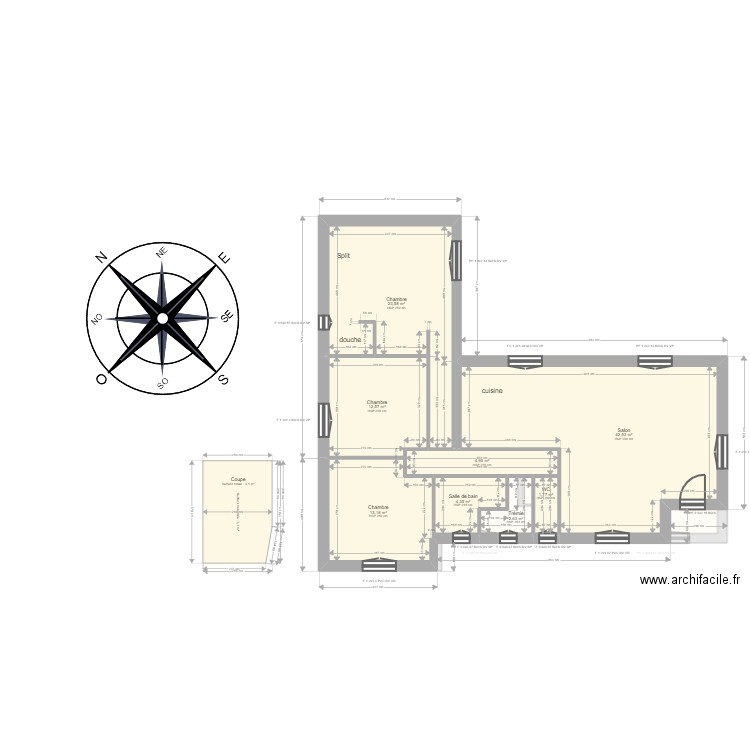 JABALLAH. Plan de 15 pièces et 265 m2