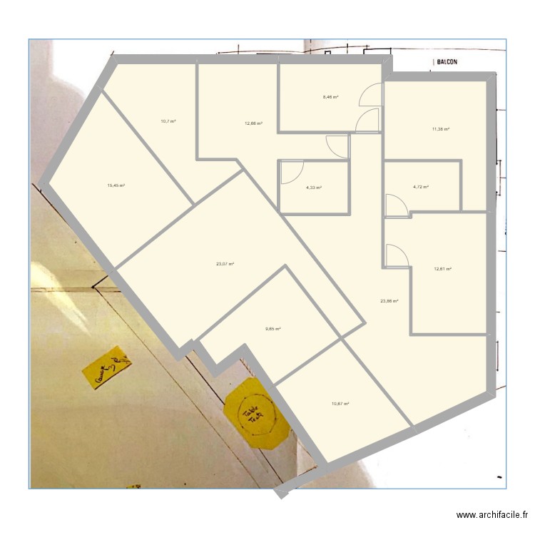 2IEME ETAGE ORIGINAL. Plan de 12 pièces et 148 m2