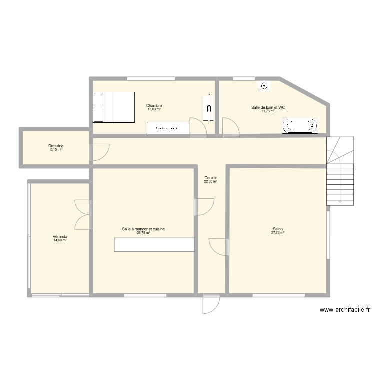 Maison MSIAD 1. Plan de 7 pièces et 126 m2