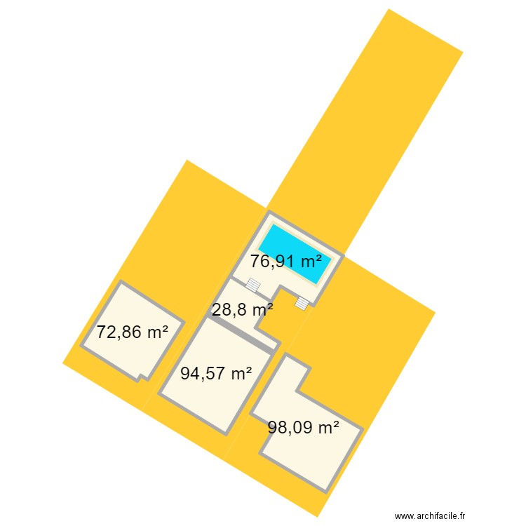 Test Bellevue. Plan de 5 pièces et 371 m2