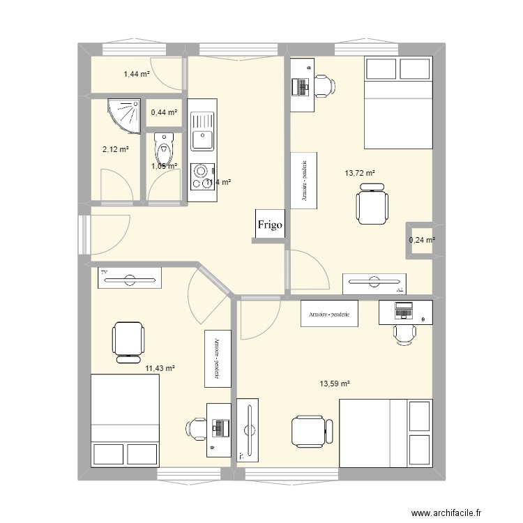 52 mau. Plan de 0 pièce et 0 m2