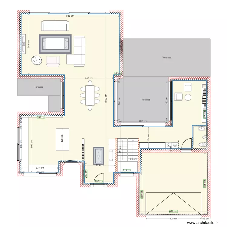 GUEUX RDC MEUBLES 1e tranche. Plan de 