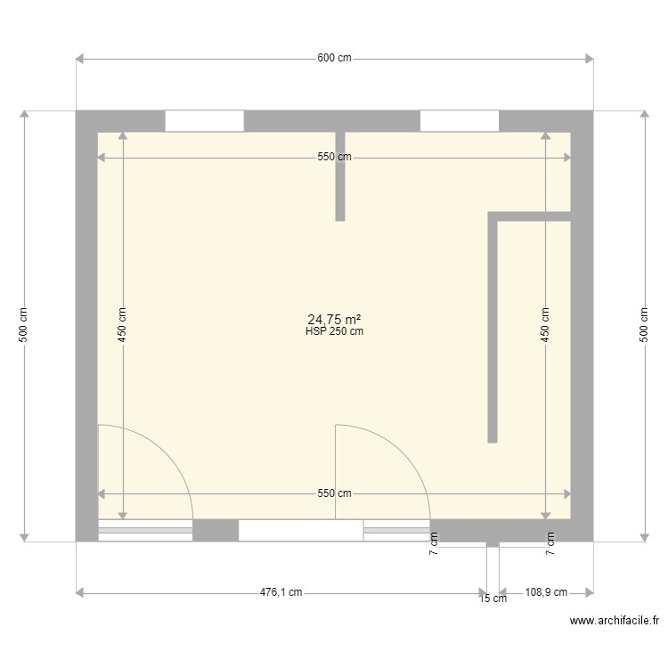 conservie-jfbourgoing. Plan de 1 pièce et 25 m2