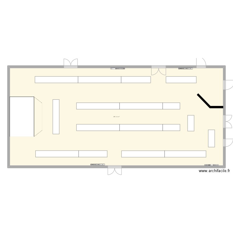 Plan salle des fêtes. Plan de 1 pièce et 281 m2