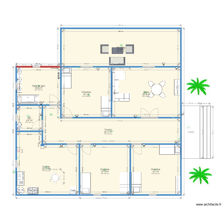 plan maison 9 pieces