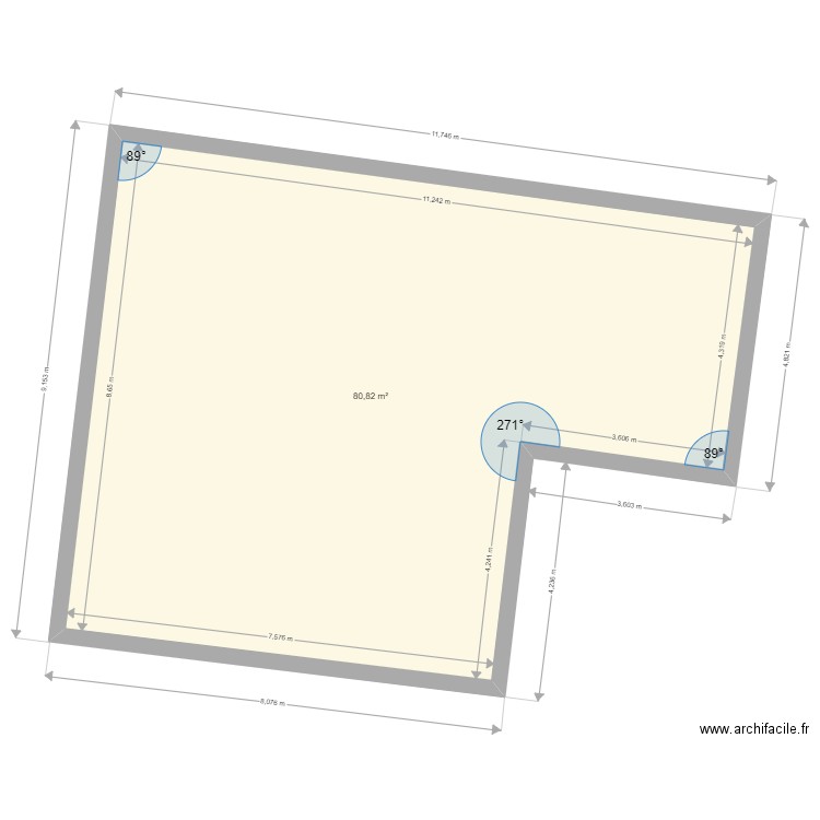 plan géoportail Touati. Plan de 1 pièce et 81 m2