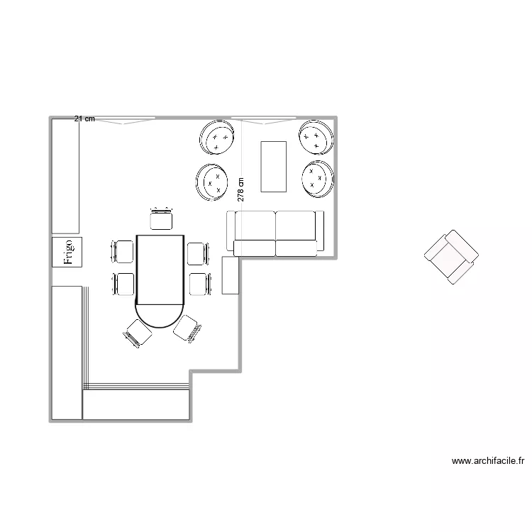 Diderot R1 salon. Plan de 