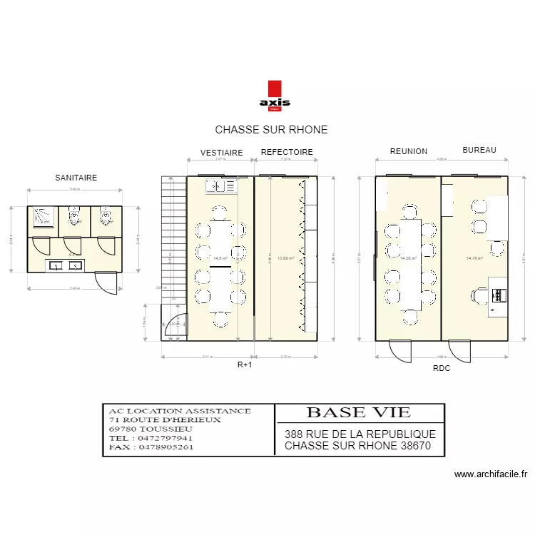 AXIS CHASSE SUR RHONE. Plan de 
