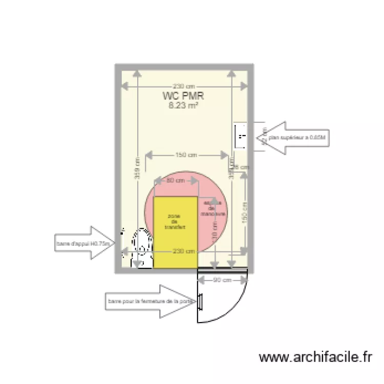 wc caf&eacute;. Plan de 