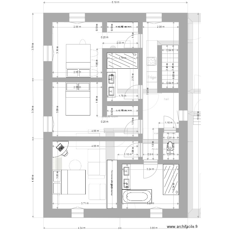 Falaën étage final. Plan de 0 pièce et 0 m2