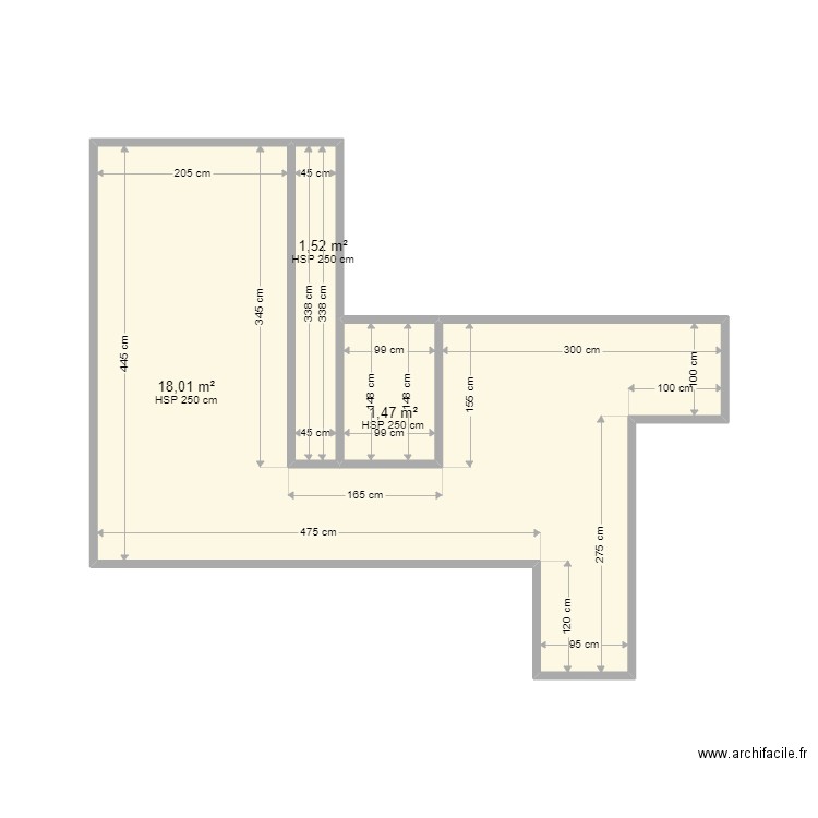 GAGA 2. Plan de 3 pièces et 21 m2