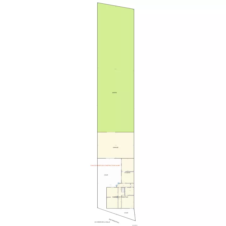 plan de masse de la propri&eacute;t&eacute; 20 chemin de la salle. Plan de 