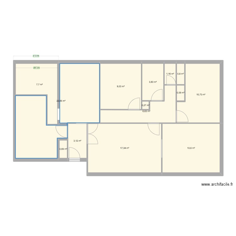 Plan maison origine. Plan de 14 pièces et 98 m2