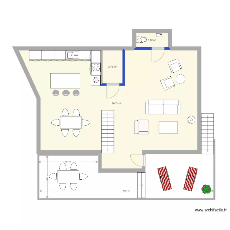 Cud &eacute;tage 1 r&eacute;nov v02. Plan de 