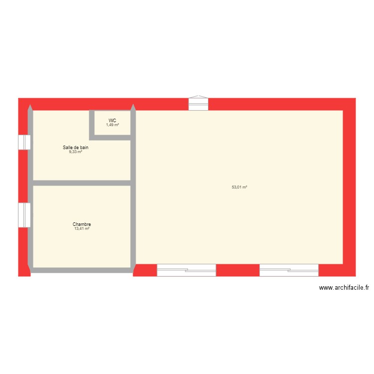 plan ebreuil. Plan de 4 pièces et 77 m2