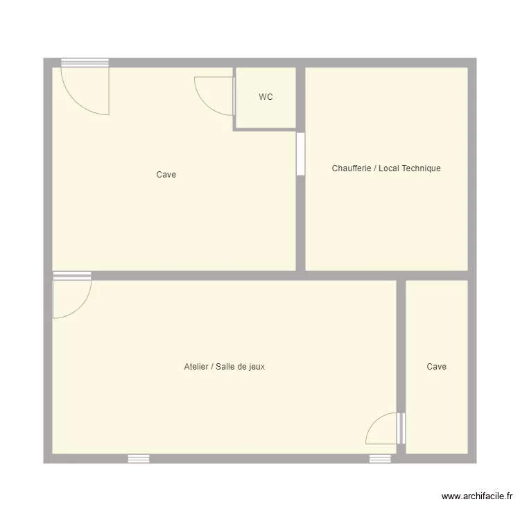 Cifai Sous Sol c&ocirc;t&eacute;. Plan de 