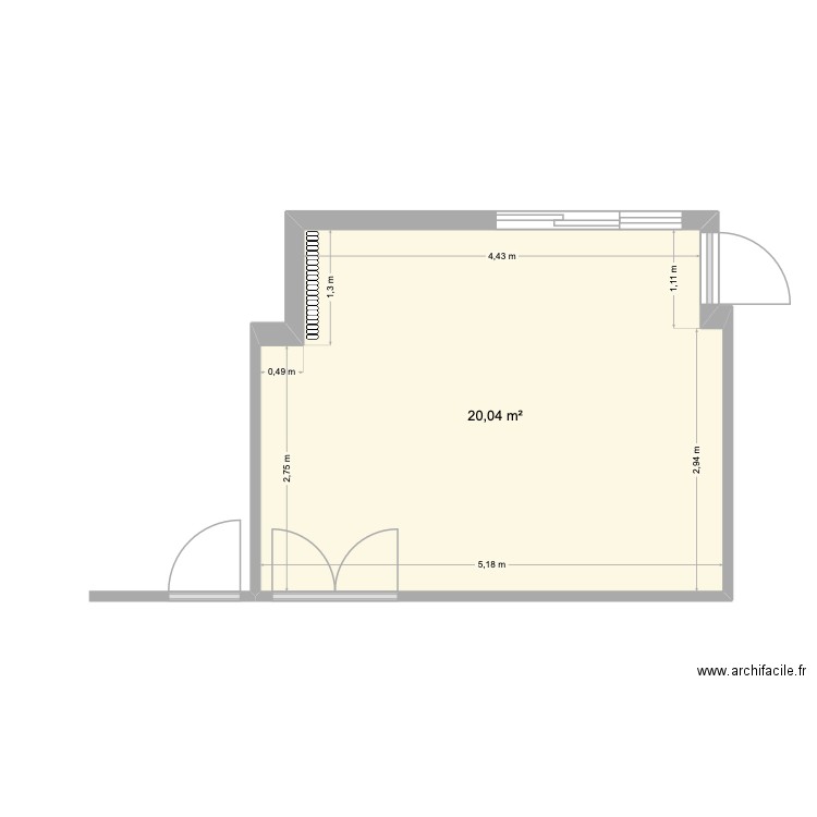 new decor mmemer. Plan de 1 pièce et 20 m2