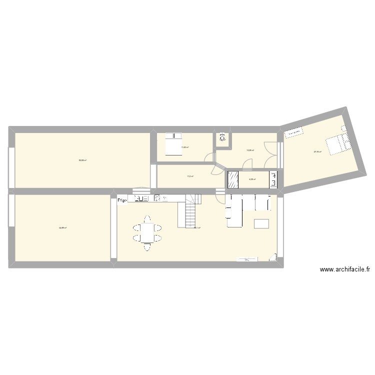 Projet Ferme. Plan de 9 pièces et 243 m2