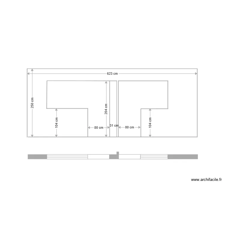 facade sejour entree. Plan de 