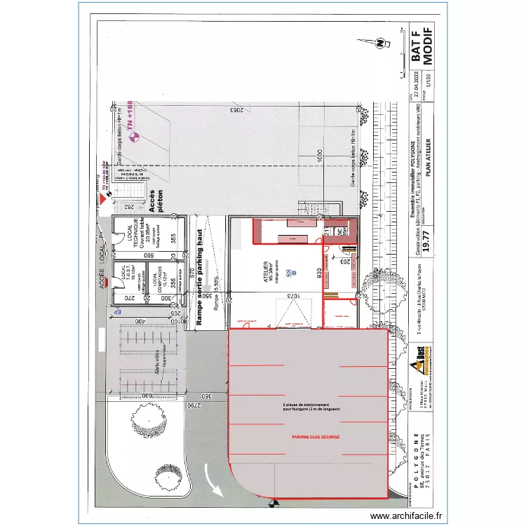 Projet F2 RDC. Plan de 