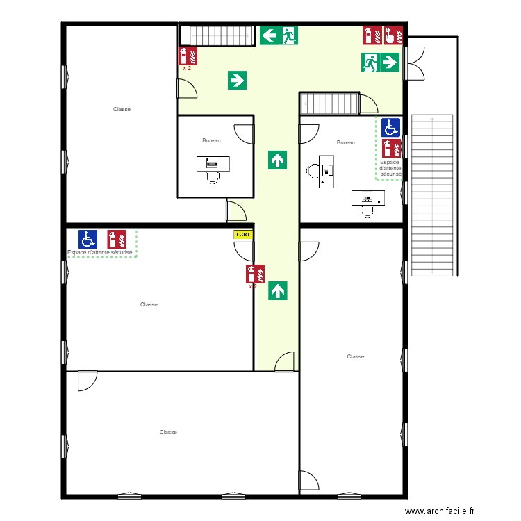 Ecole Olivier Etage. Plan de 0 pièce et 0 m2