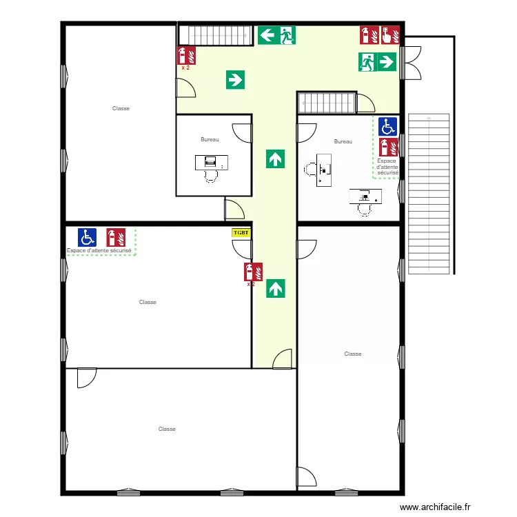 Ecole Olivier Etage. Plan de 