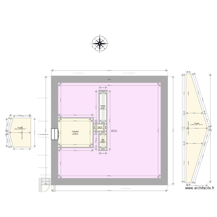 Senell. Plan de 15 pièces et 225 m2