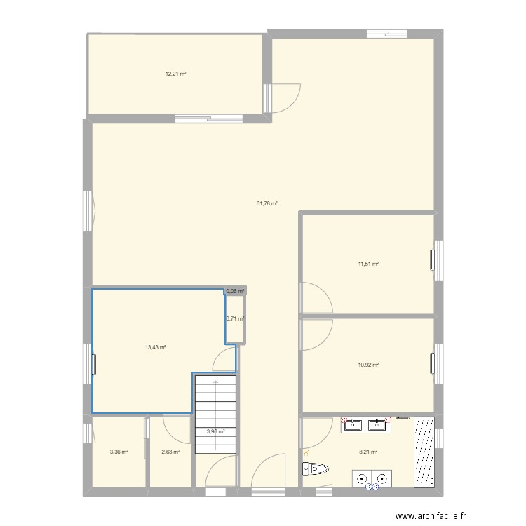 Plan maison M. Bellitto. Plan de 11 pièces et 129 m2
