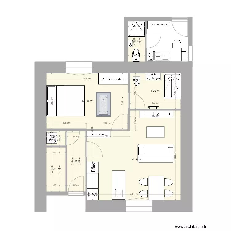 studio1 version2 hangar. Plan de 