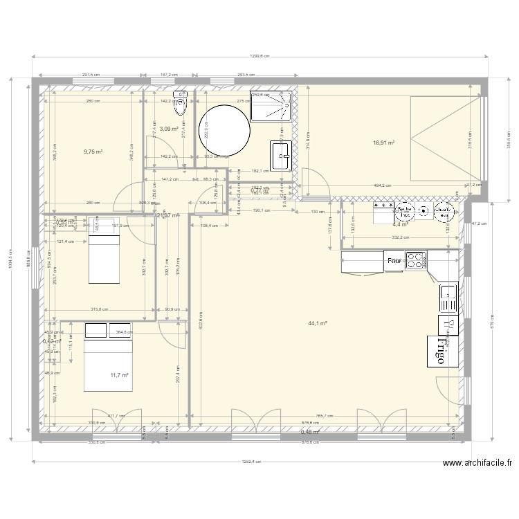 maison 96 m2  guy. Plan de 0 pièce et 0 m2