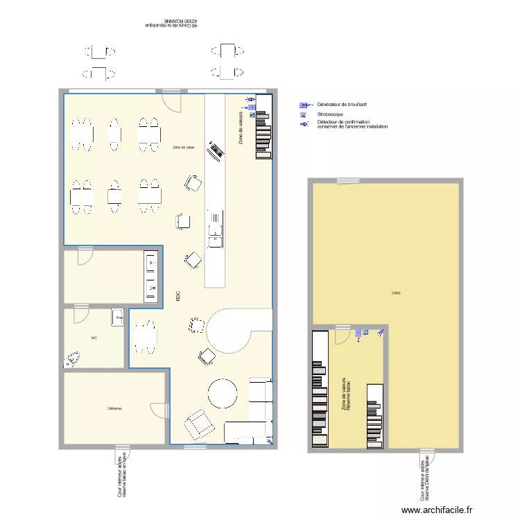 TABAC LE LONGCHAMP G&eacute;n&eacute;rateur de brouillard. Plan de 