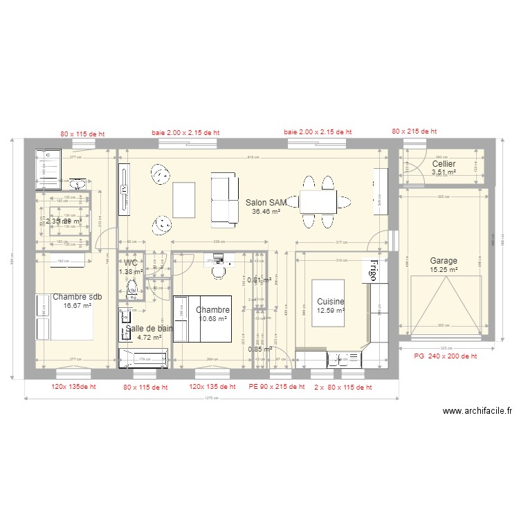  MOUGET & MENNECART. Plan de 12 pièces et 107 m2