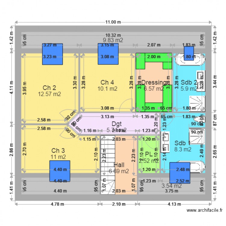 DEWULF MEZIERE 2 etage 2. Plan de 0 pièce et 0 m2