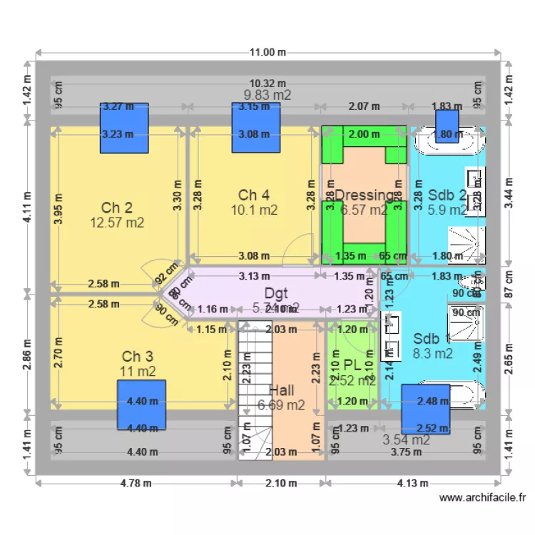 DEWULF MEZIERE 2 etage 2. Plan de 