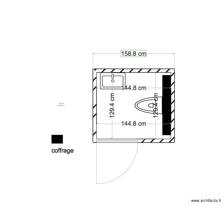 WC RDC. Plan de 0 pièce et 0 m2