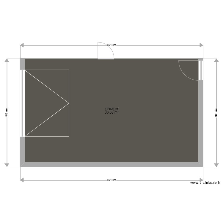 plan de surface garage. Plan de 1 pièce et 37 m2