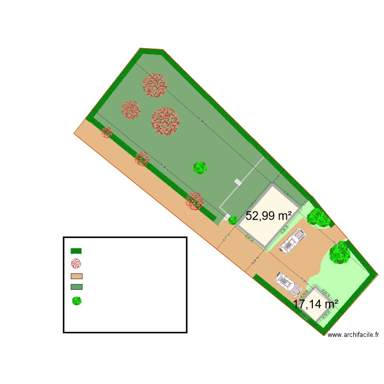 base 5. Plan de 2 pièces et 70 m2