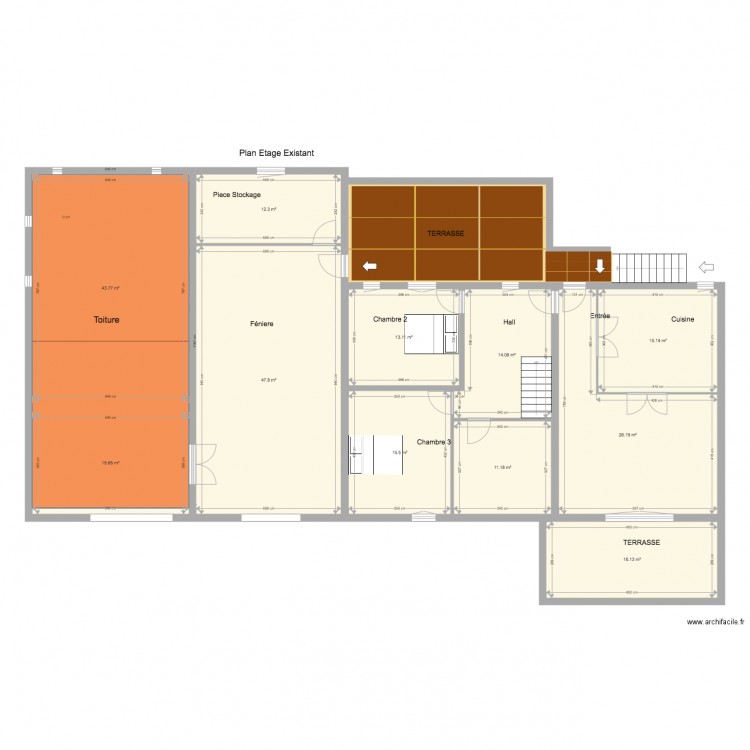 MAS TERRE ET NATURE existant etage. Plan de 0 pièce et 0 m2