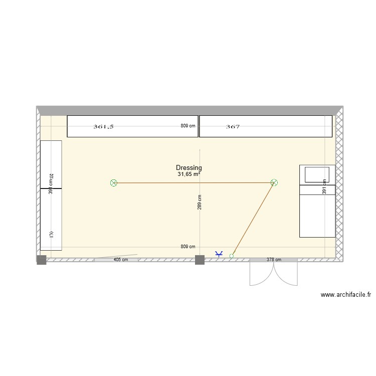 Dressing. Plan de 0 pièce et 0 m2